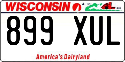 WI license plate 899XUL