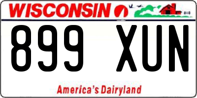 WI license plate 899XUN