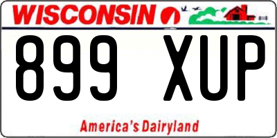 WI license plate 899XUP