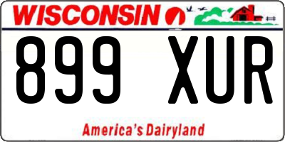 WI license plate 899XUR