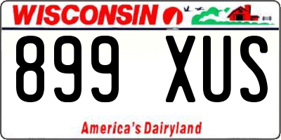 WI license plate 899XUS