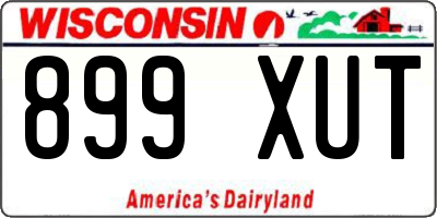 WI license plate 899XUT