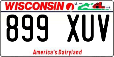 WI license plate 899XUV