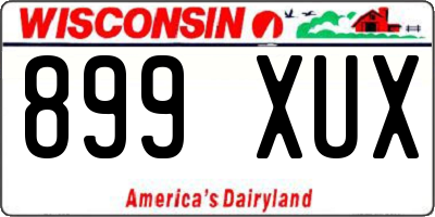 WI license plate 899XUX