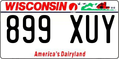 WI license plate 899XUY