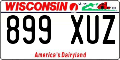 WI license plate 899XUZ