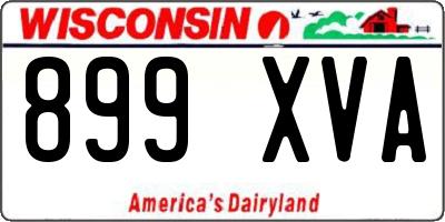 WI license plate 899XVA