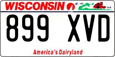 WI license plate 899XVD