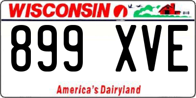 WI license plate 899XVE