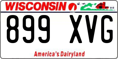 WI license plate 899XVG