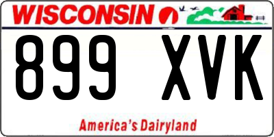 WI license plate 899XVK