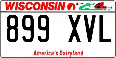 WI license plate 899XVL