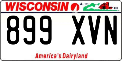 WI license plate 899XVN