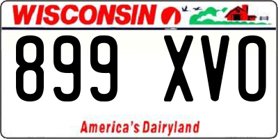WI license plate 899XVO