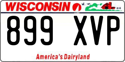 WI license plate 899XVP