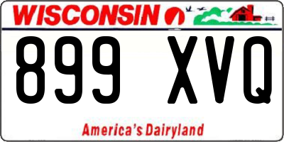WI license plate 899XVQ
