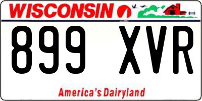 WI license plate 899XVR
