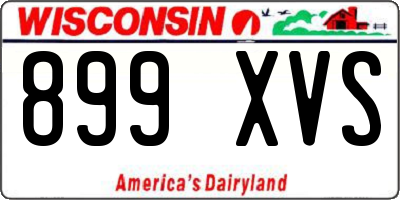 WI license plate 899XVS