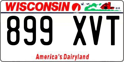 WI license plate 899XVT
