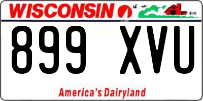 WI license plate 899XVU