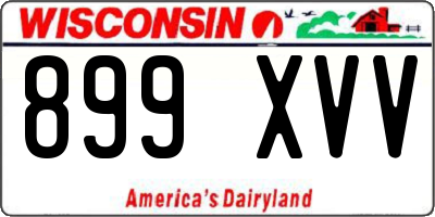 WI license plate 899XVV