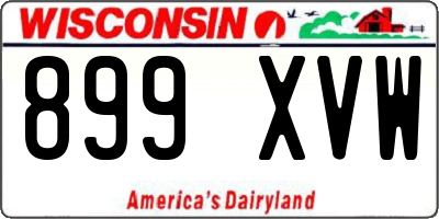WI license plate 899XVW