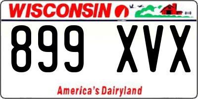 WI license plate 899XVX