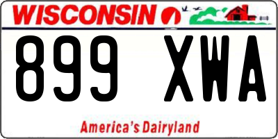 WI license plate 899XWA