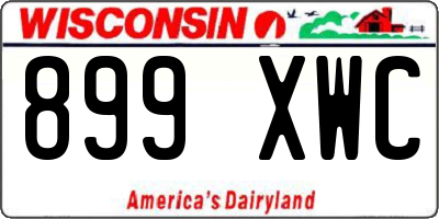 WI license plate 899XWC