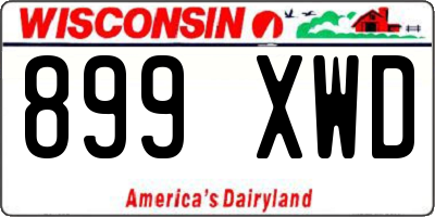 WI license plate 899XWD