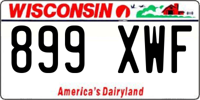 WI license plate 899XWF