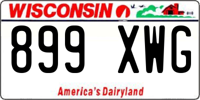 WI license plate 899XWG