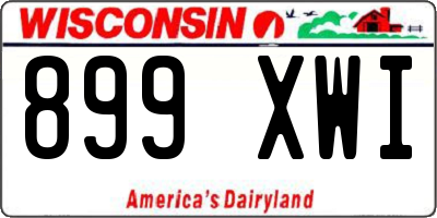 WI license plate 899XWI