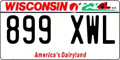 WI license plate 899XWL