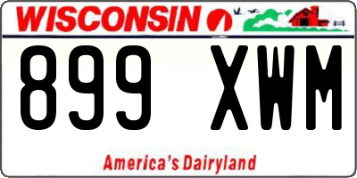 WI license plate 899XWM