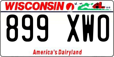 WI license plate 899XWO