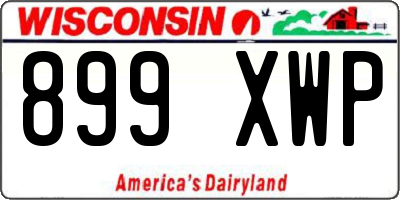WI license plate 899XWP