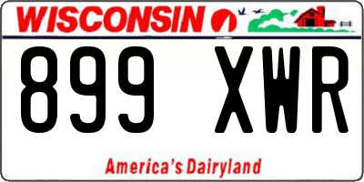 WI license plate 899XWR