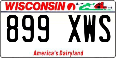 WI license plate 899XWS