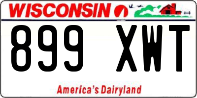 WI license plate 899XWT