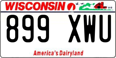 WI license plate 899XWU