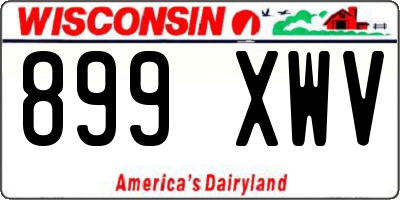 WI license plate 899XWV