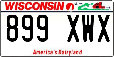 WI license plate 899XWX
