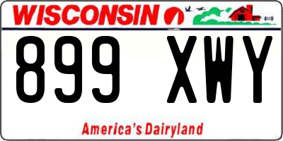 WI license plate 899XWY