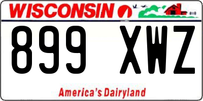 WI license plate 899XWZ