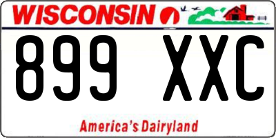 WI license plate 899XXC