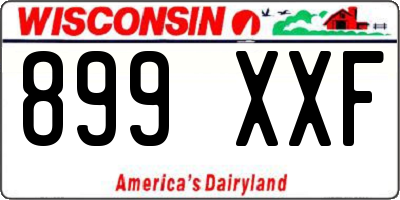 WI license plate 899XXF
