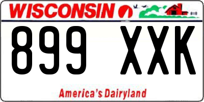 WI license plate 899XXK