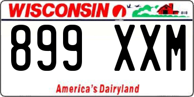 WI license plate 899XXM