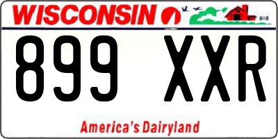 WI license plate 899XXR